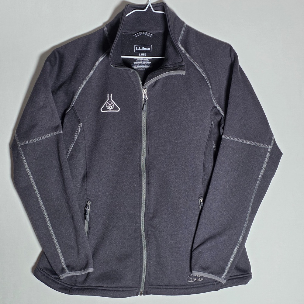 LL Bean Charcoal Gray Full Zip Fleece Jacket Gorpcore Granola Layer Large